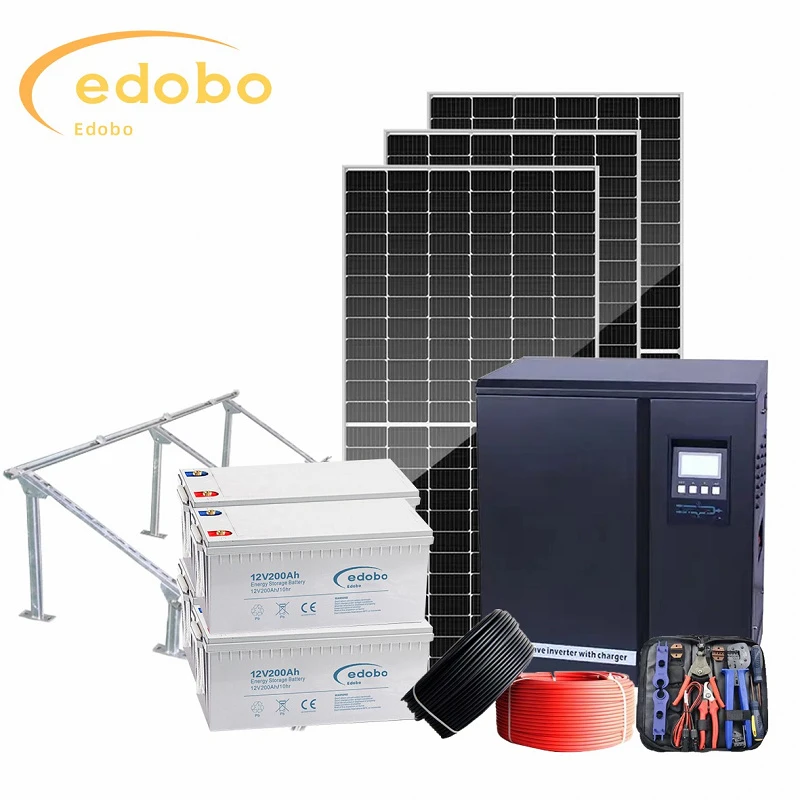 Off-grid zonne-energiesysteem met batterijback-up